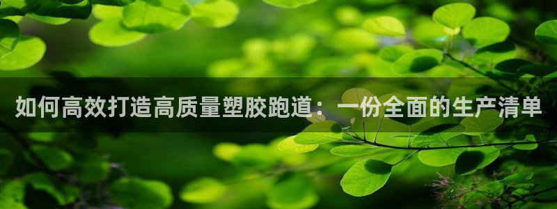 谈球吧官网入口在线观看：如何高效打造高质量塑胶跑道：一份全面的生产清单