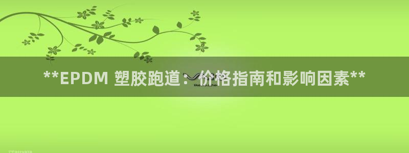 谈球吧体育赛事：**EPDM 塑胶跑道：价格指南和影响因素**