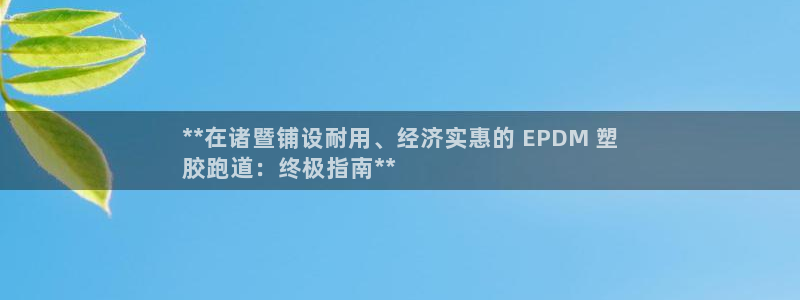 谈球吧官网在线入口免费观看高清版：**在诸暨铺设耐用、经济实惠的 EPDM 塑
胶跑道：终极指南**